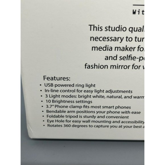 Studio Kit Light Ring 8” Bluestone 3 Light Modes #1660 - Picture 7 of 7